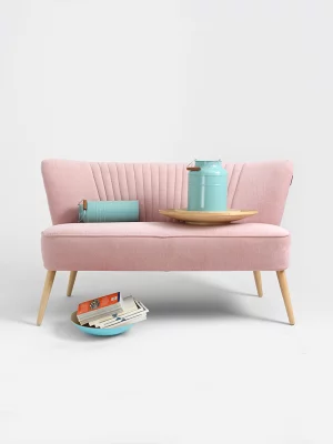 Retro 2-Sitzer Sofa Harry | Rosé Meringue