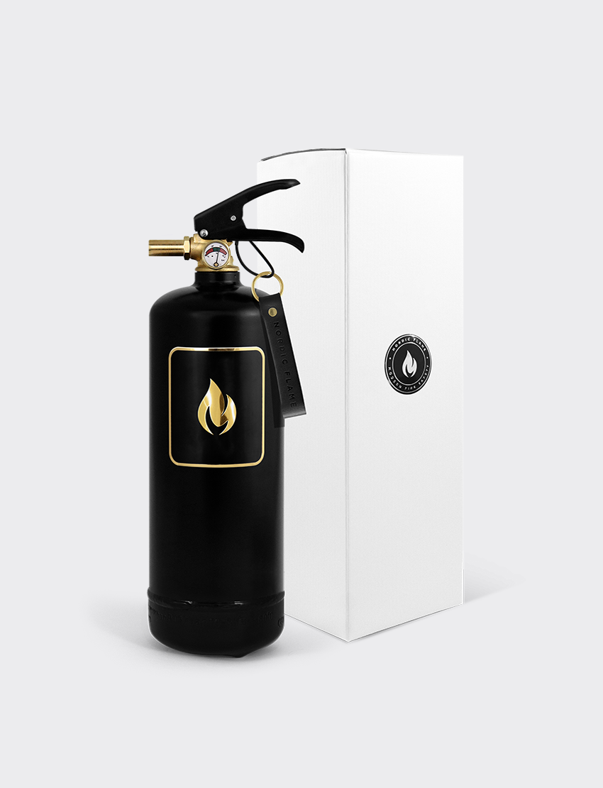 NORDIC FLAME Feuerlöscher 2kg Black:Gold Box