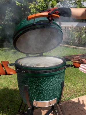 BBQ KAMADO Keramik Grill 21 Hunter Green Einheizen Smoker