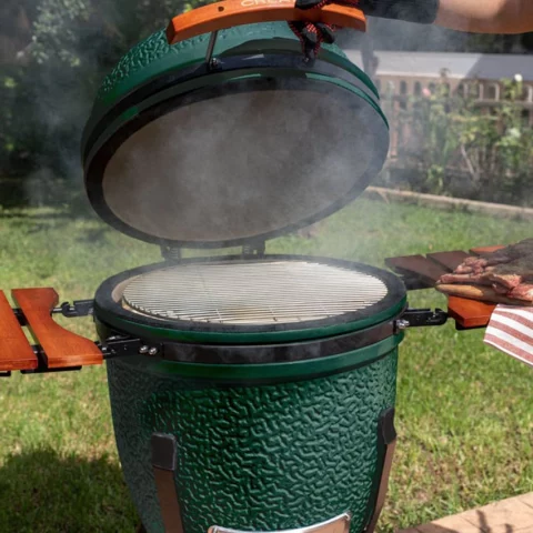 BBQ KAMADO Keramik Grill 21 Hunter Green Einheizen Smoker