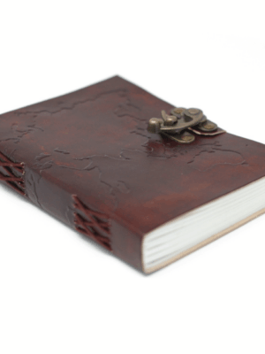 Echtleder Notizbuch Weltkarte 18x13cm