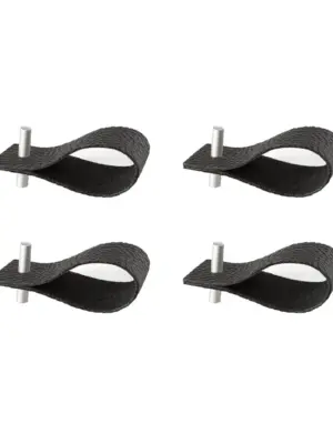 Leder Serviettenringe Black 4er-Set Silber