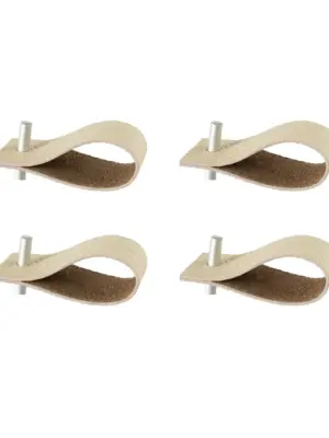 Leder Serviettenringe Ivory 4er-Set Silber