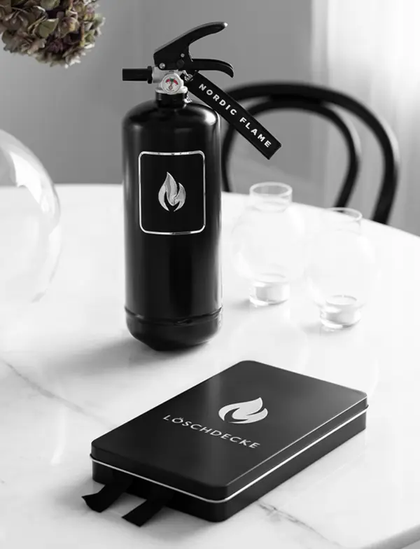 Nordic Flame Löschdecke BLACK/SILVER