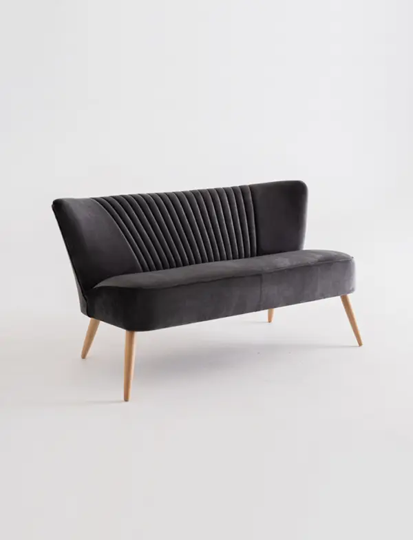Retro 2-Sitzer Sofa Harry Grey Elderberry