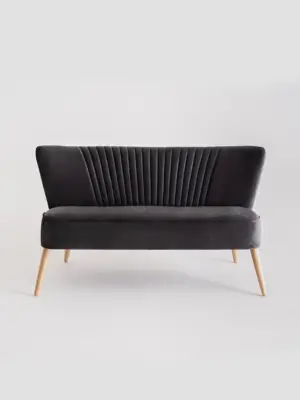 Retro 2-Sitzer Sofa Harry Grey Elderberry