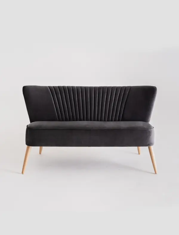 Retro 2-Sitzer Sofa Harry Grey Elderberry