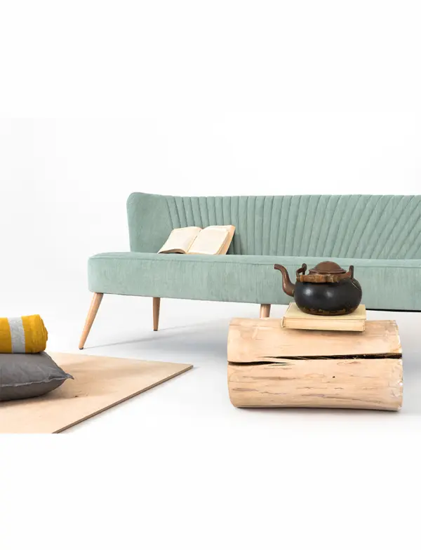 Retro 3-Sitzer Sofa Harry Mint